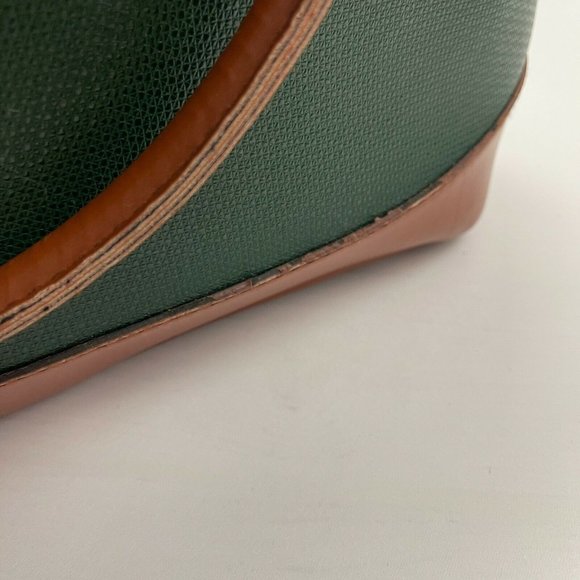 ADRIENNE VITTADINI Women's Large Green & Brown 2 Handle Top Zip Closure Tote Bag - Picture 7 of 12